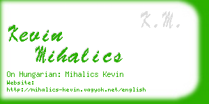 kevin mihalics business card